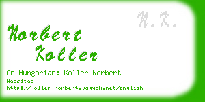 norbert koller business card